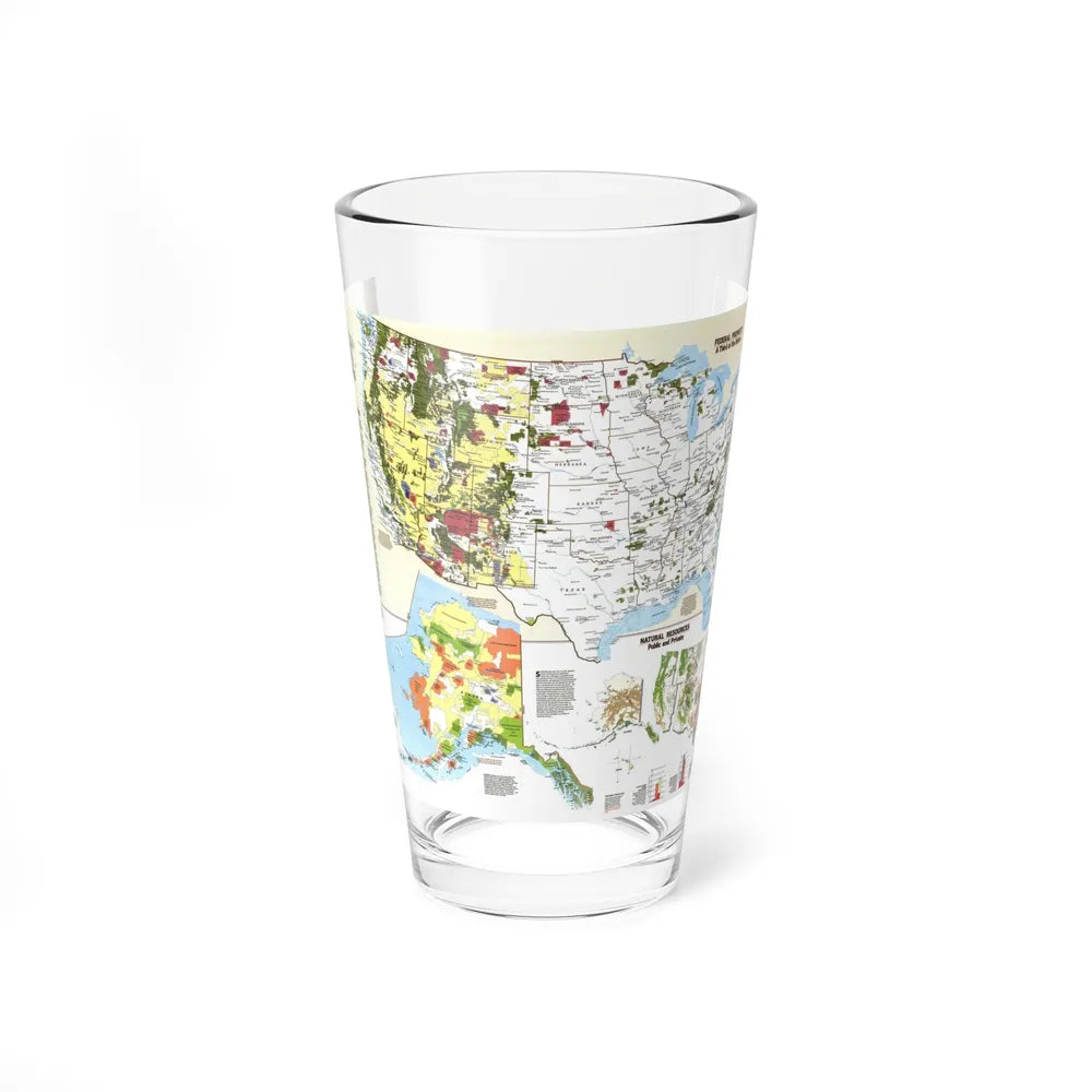 USA - America's Federal Lands (1982) (Map) Pint Glass 16oz-16oz-Go Mug Yourself