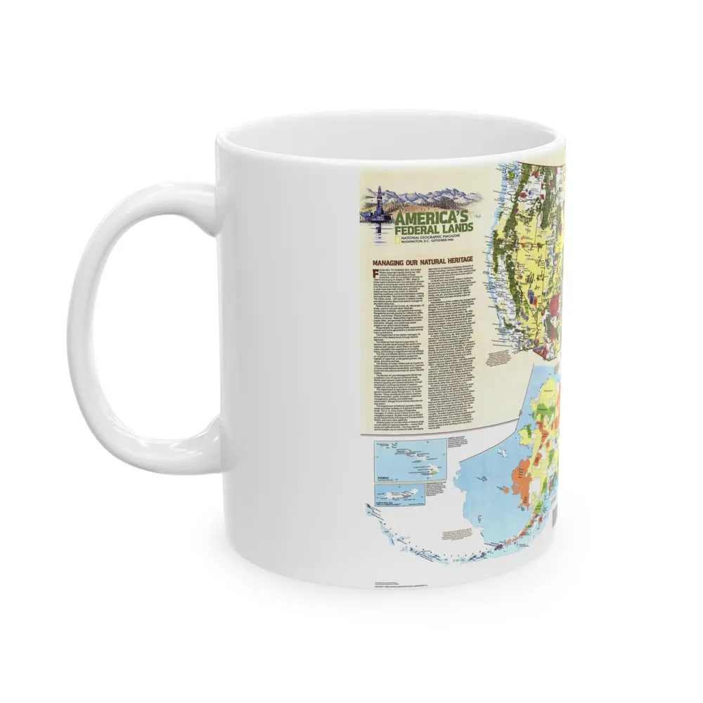 USA - America's Federal Lands (1982) (Map) White Coffee Mug-Go Mug Yourself