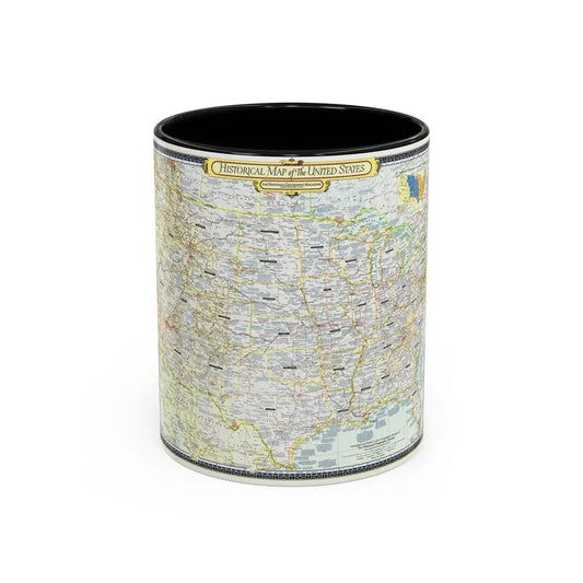 USA - An Historical Map (1953) (Map) Accent Coffee Mug 11oz Black - Go Mug Yourself
