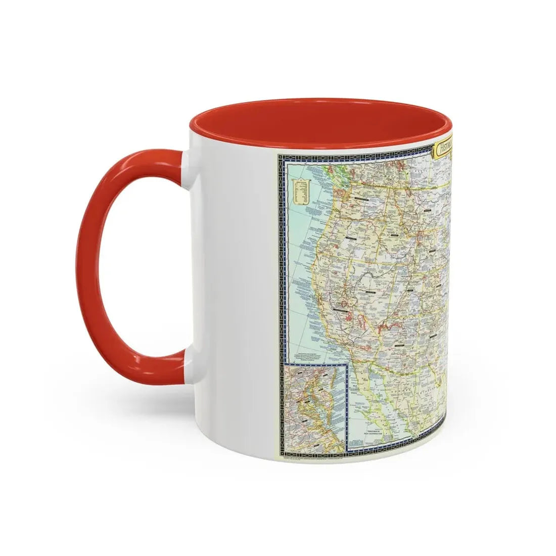 USA - An Historical Map (1953) (Map) Accent Coffee Mug - Go Mug Yourself