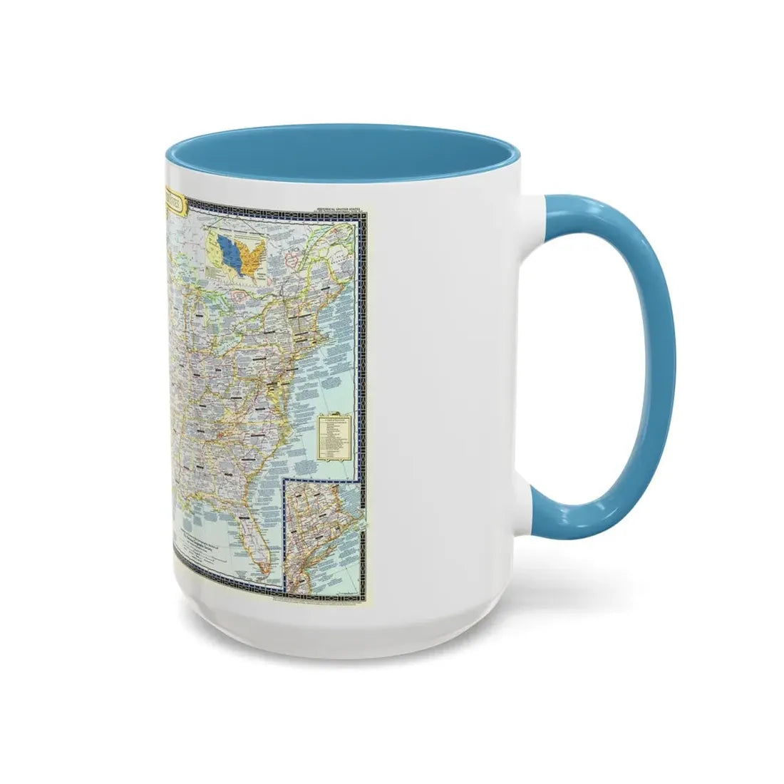 USA - An Historical Map (1953) (Map) Accent Coffee Mug - Go Mug Yourself