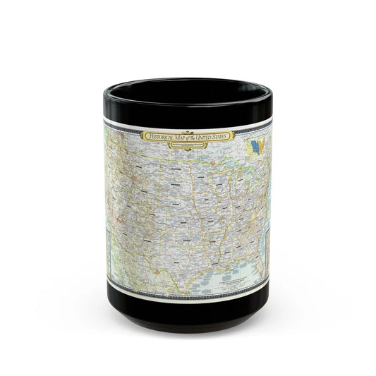 USA - An Historical Map (1953) (Map) Black Coffee Mug-15oz-Go Mug Yourself