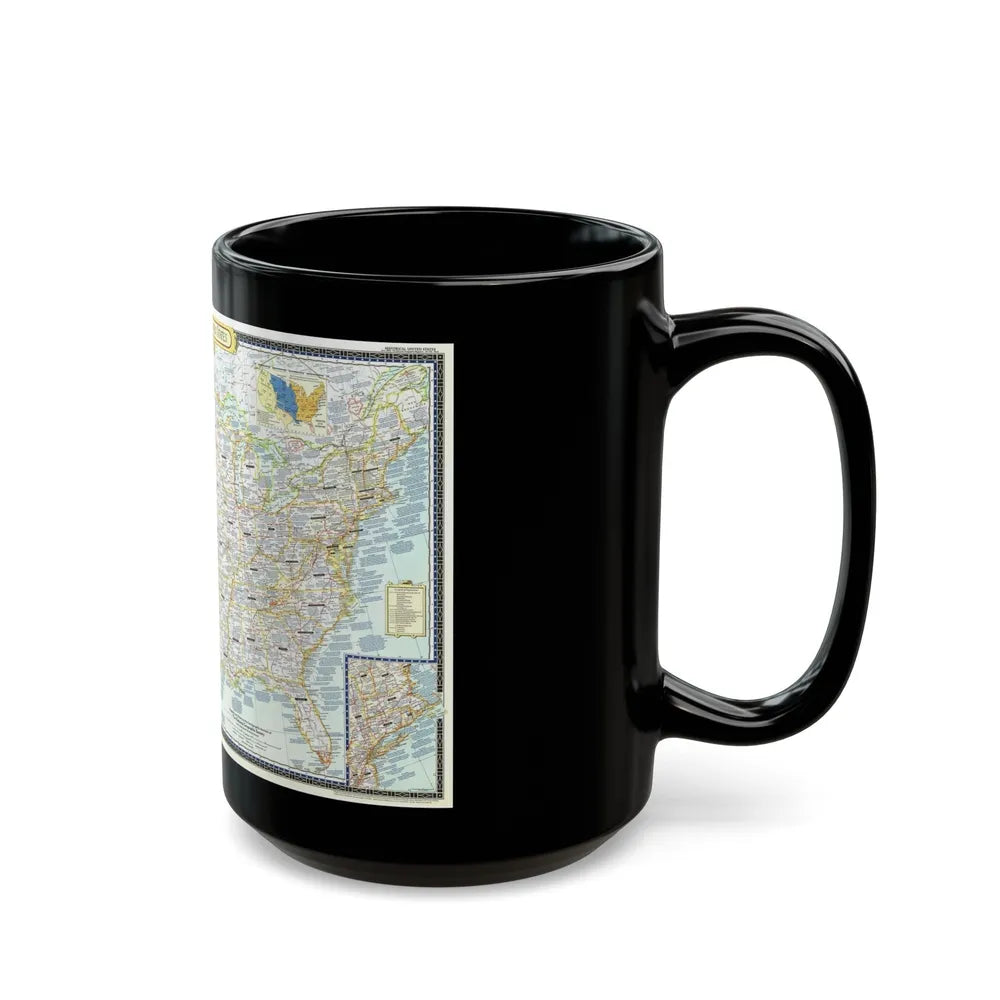 USA - An Historical Map (1953) (Map) Black Coffee Mug-Go Mug Yourself