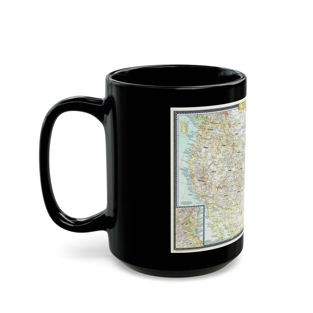 USA - An Historical Map (1953) (Map) Black Coffee Mug-Go Mug Yourself