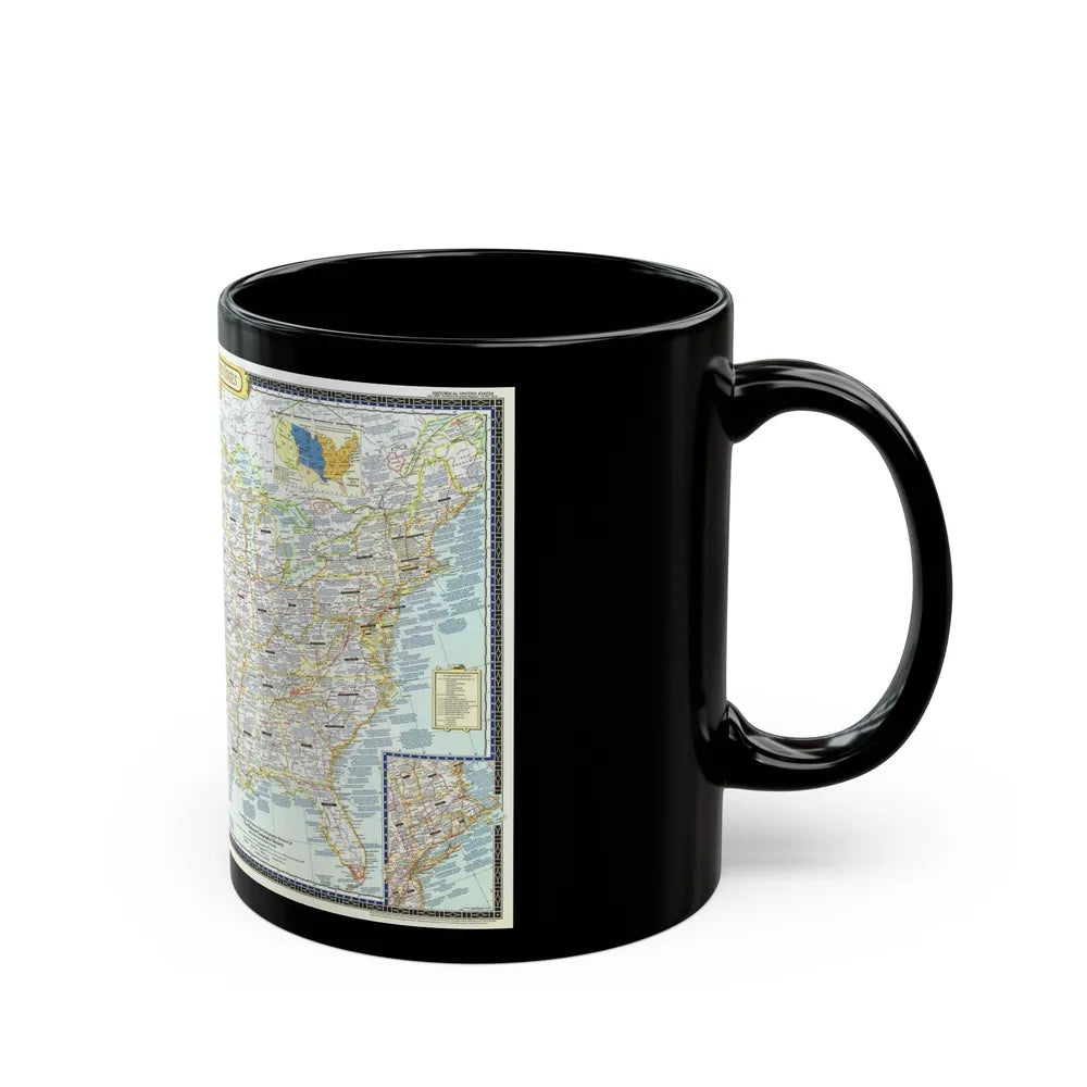 USA - An Historical Map (1953) (Map) Black Coffee Mug-Go Mug Yourself