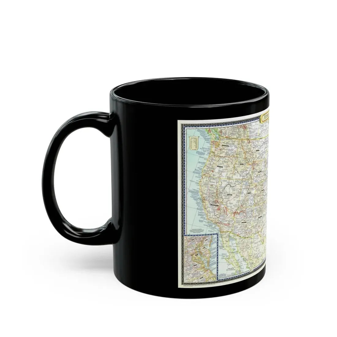 USA - An Historical Map (1953) (Map) Black Coffee Mug - Go Mug Yourself