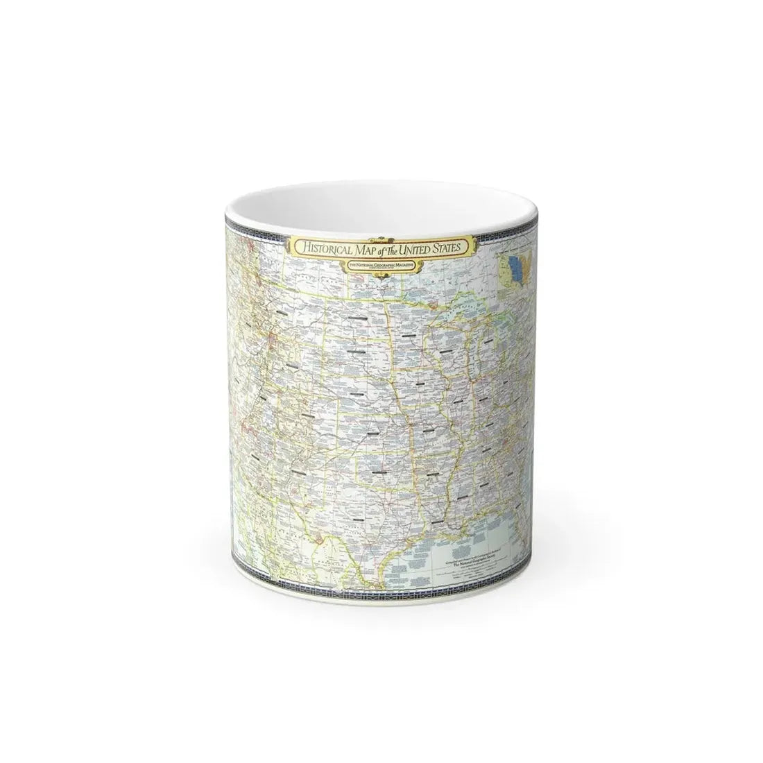 USA - An Historical Map (1953) (Map) Color Changing Mug 11oz Default Title - Go Mug Yourself