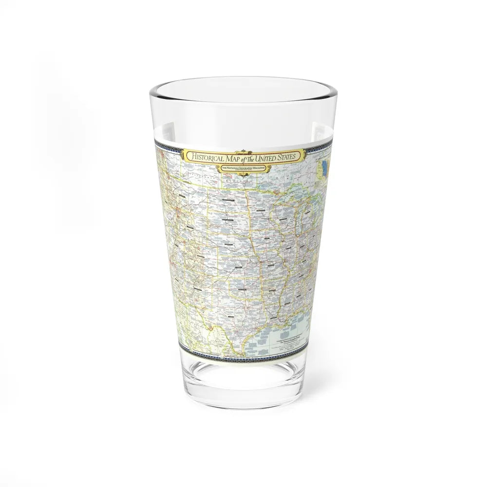 USA - An Historical Map (1953) (Map) Pint Glass 16oz-16oz-Go Mug Yourself