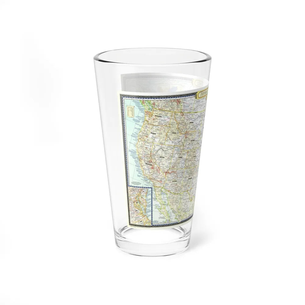 USA - An Historical Map (1953) (Map) Pint Glass 16oz-Go Mug Yourself