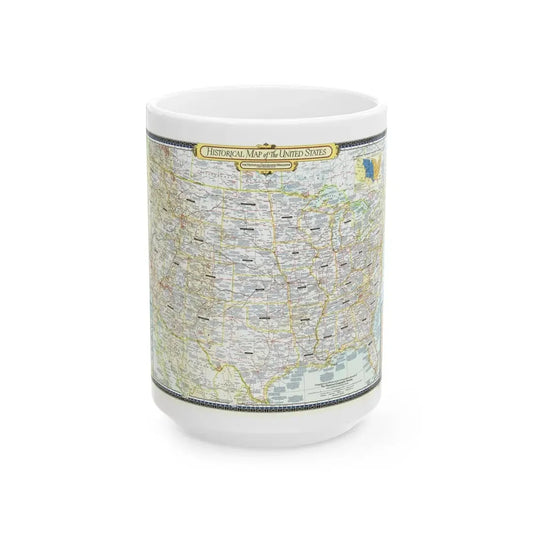 USA - An Historical Map (1953) (Map) White Coffee Mug 15oz - Go Mug Yourself