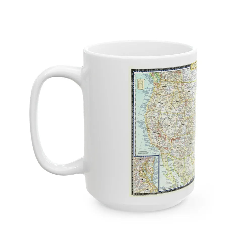 USA - An Historical Map (1953) (Map) White Coffee Mug-Go Mug Yourself