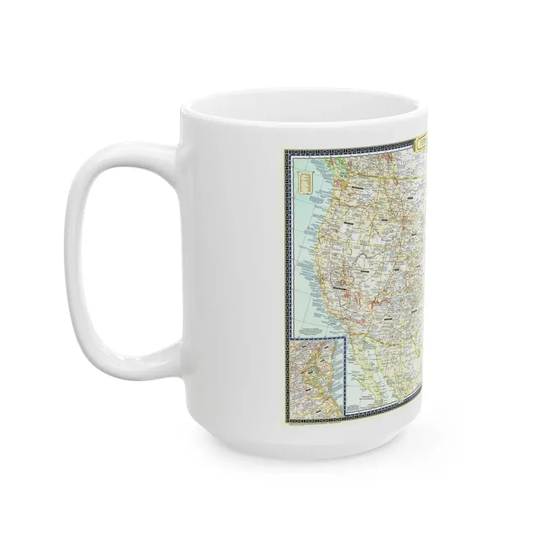 USA - An Historical Map (1953) (Map) White Coffee Mug - Go Mug Yourself