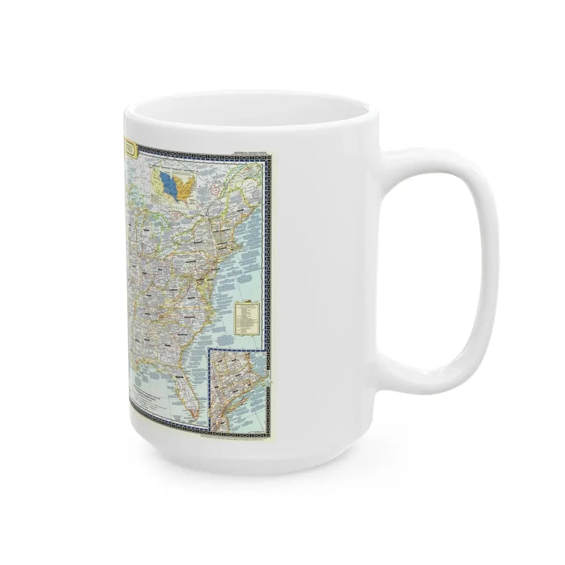 USA - An Historical Map (1953) (Map) White Coffee Mug - Go Mug Yourself