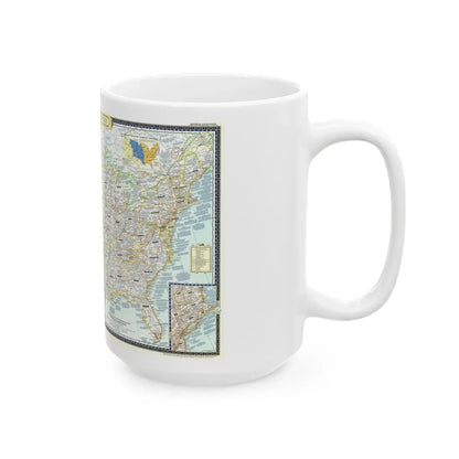USA - An Historical Map (1953) (Map) White Coffee Mug - Go Mug Yourself