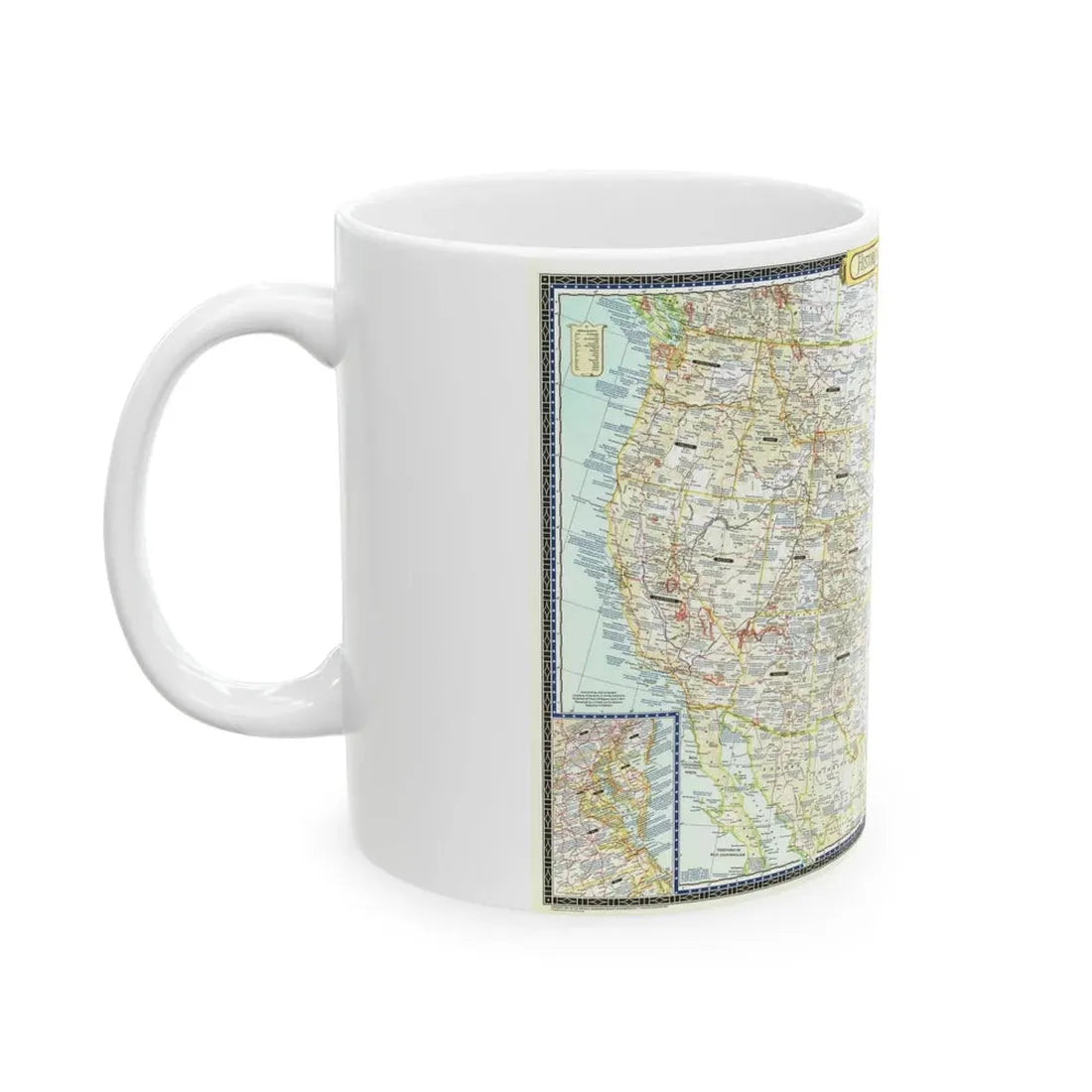 USA - An Historical Map (1953) (Map) White Coffee Mug - Go Mug Yourself