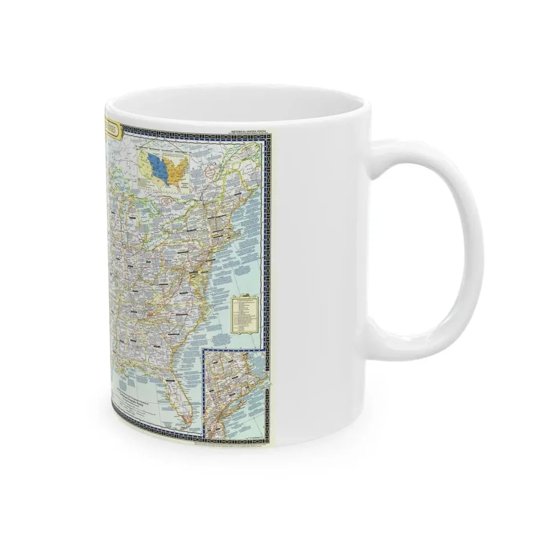 USA - An Historical Map (1953) (Map) White Coffee Mug - Go Mug Yourself