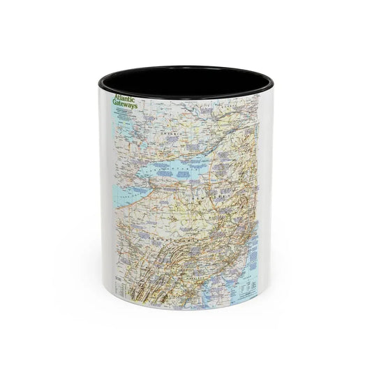 USA - Atlantic Gateways 1 (1983) (Map) Accent Coffee Mug 11oz Black - Go Mug Yourself