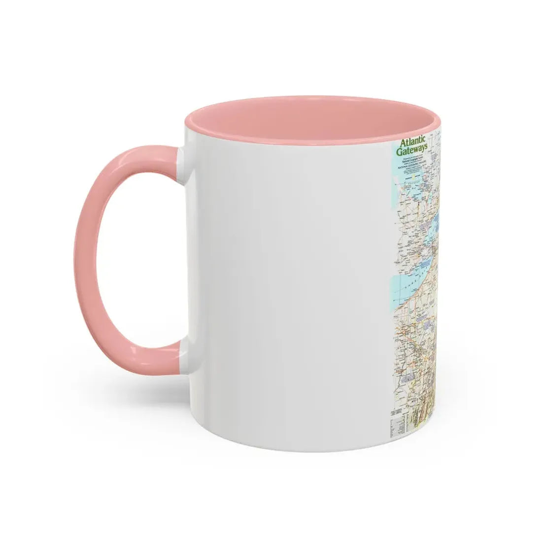 USA - Atlantic Gateways 1 (1983) (Map) Accent Coffee Mug - Go Mug Yourself