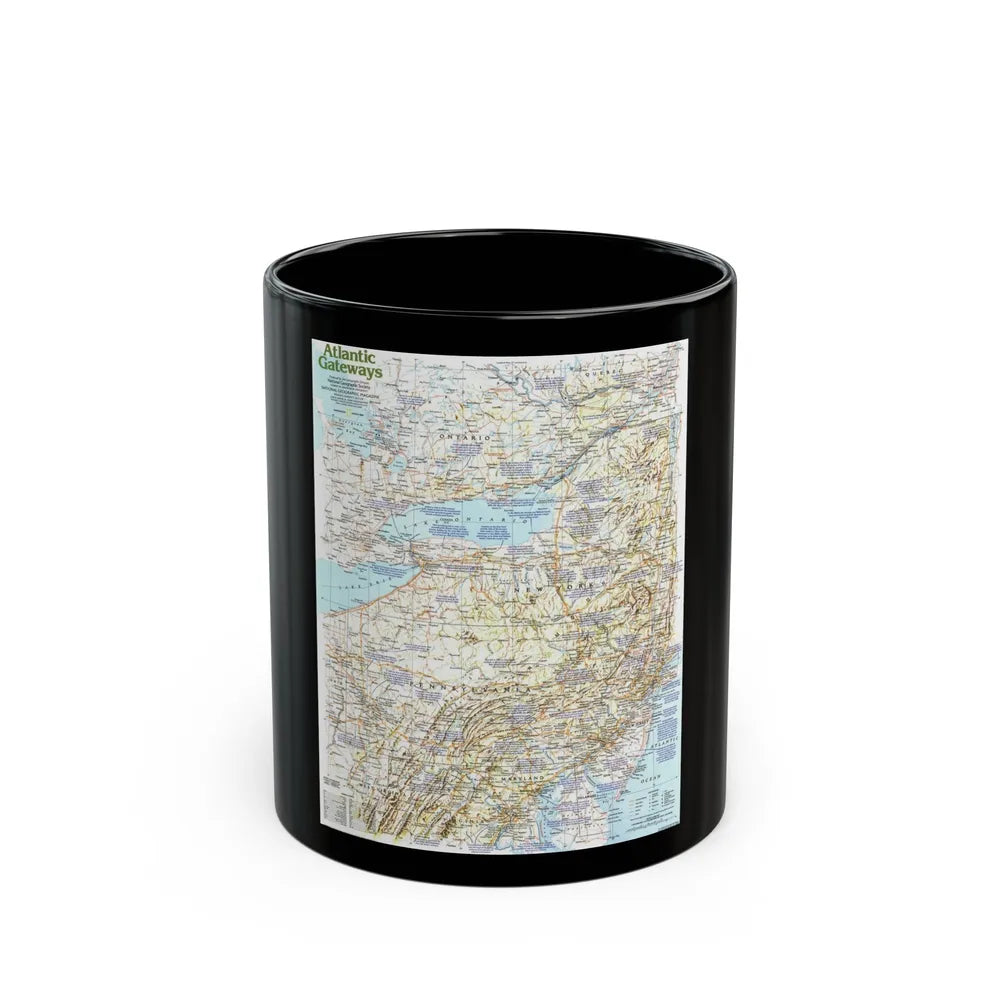 USA - Atlantic Gateways 1 (1983) (Map) Black Coffee Mug-11oz-Go Mug Yourself