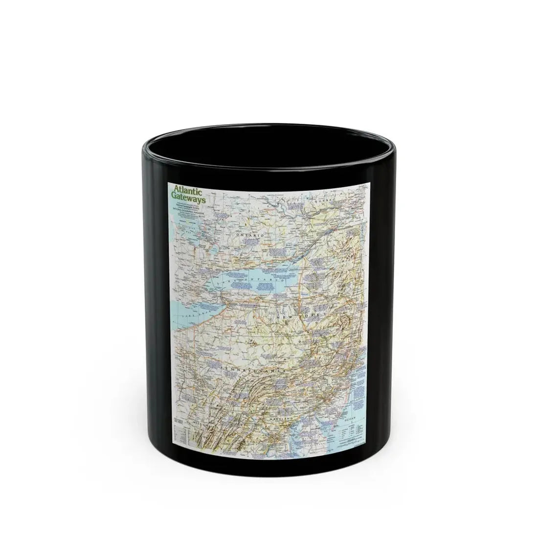 USA - Atlantic Gateways 1 (1983) (Map) Black Coffee Mug 11oz - Go Mug Yourself