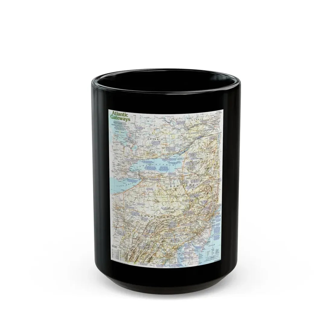 USA - Atlantic Gateways 1 (1983) (Map) Black Coffee Mug 15oz - Go Mug Yourself
