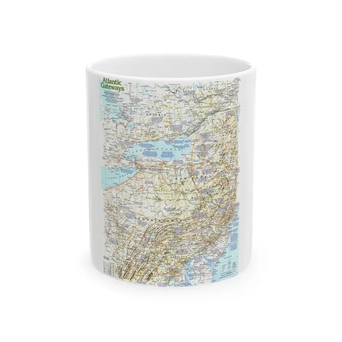 USA - Atlantic Gateways 1 (1983) (Map) White Coffee Mug 11oz - Go Mug Yourself