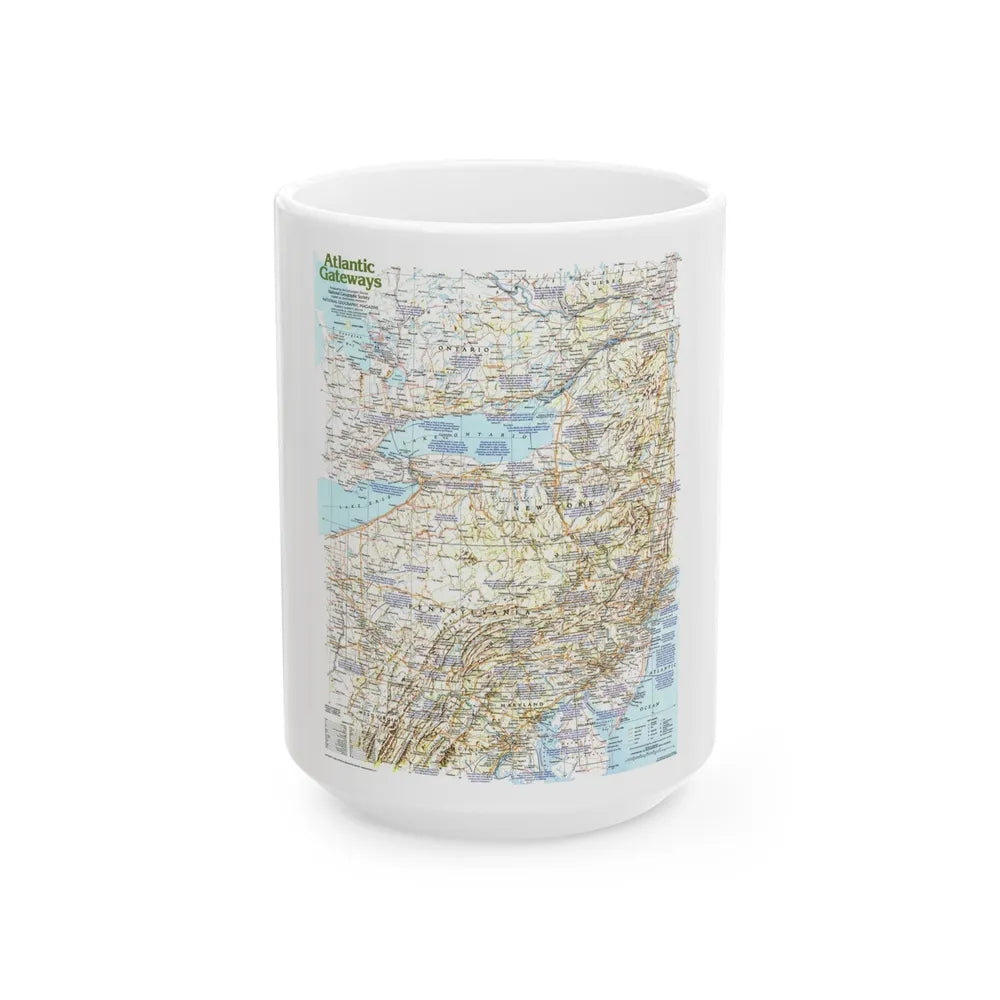 USA - Atlantic Gateways 1 (1983) (Map) White Coffee Mug-15oz-Go Mug Yourself