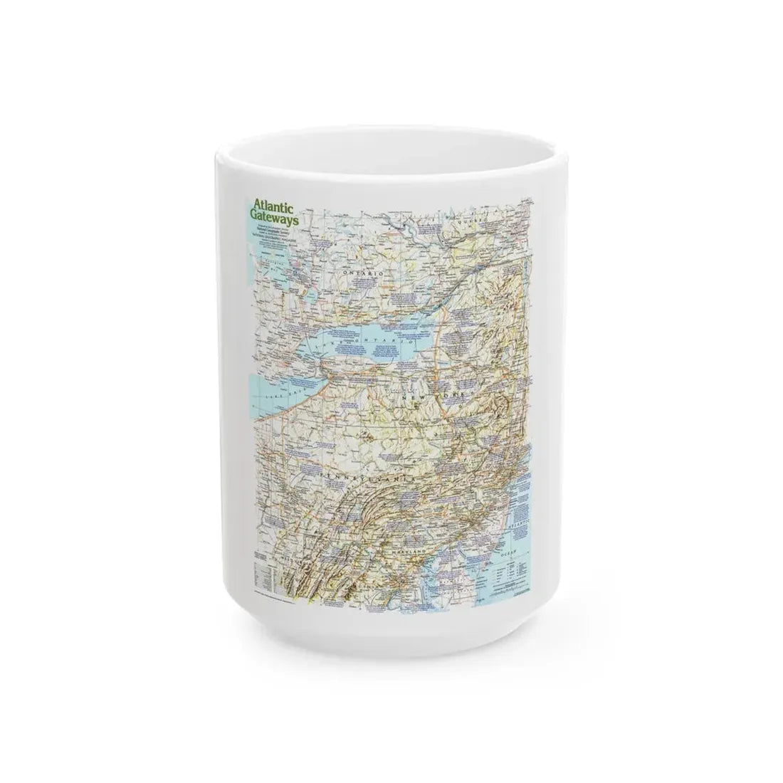 USA - Atlantic Gateways 1 (1983) (Map) White Coffee Mug 15oz - Go Mug Yourself