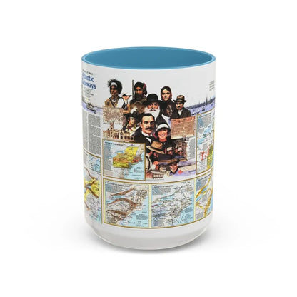 USA - Atlantic Gateways 2 (1983) (Map) Accent Coffee Mug 15oz Light Blue - Go Mug Yourself