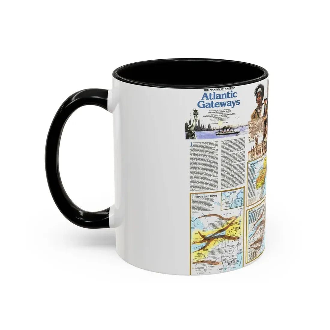 USA - Atlantic Gateways 2 (1983) (Map) Accent Coffee Mug - Go Mug Yourself