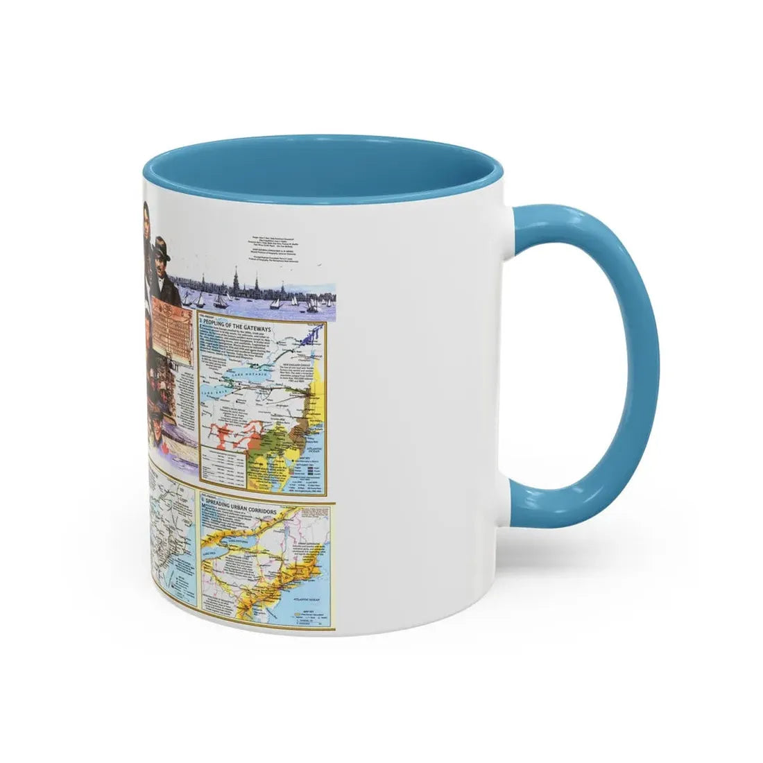 USA - Atlantic Gateways 2 (1983) (Map) Accent Coffee Mug - Go Mug Yourself