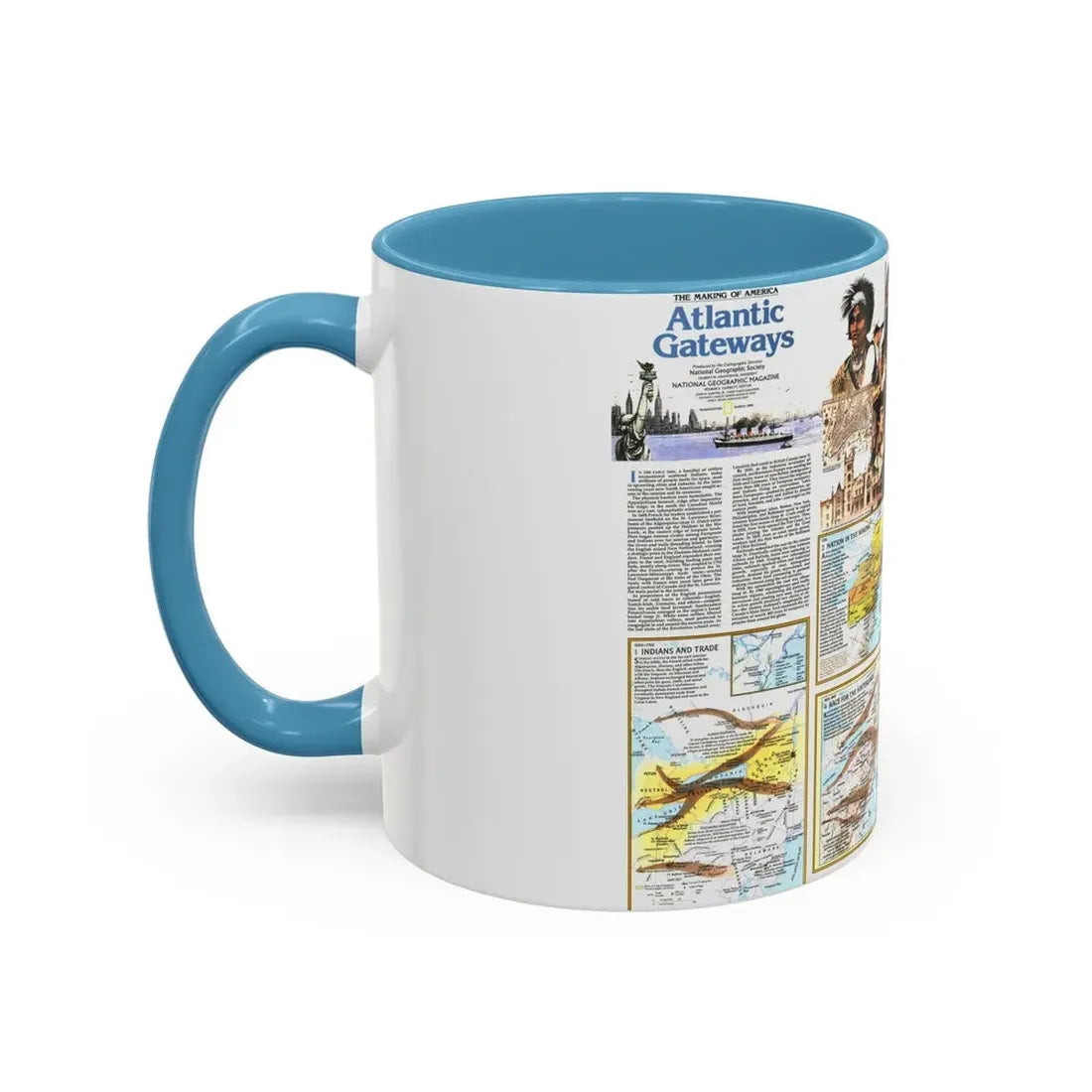 USA - Atlantic Gateways 2 (1983) (Map) Accent Coffee Mug - Go Mug Yourself