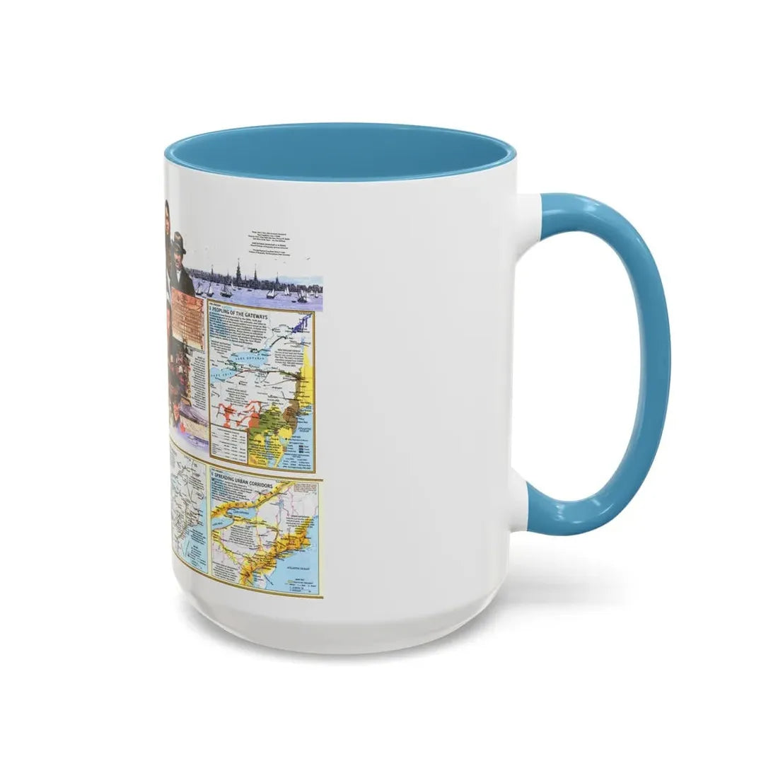 USA - Atlantic Gateways 2 (1983) (Map) Accent Coffee Mug - Go Mug Yourself