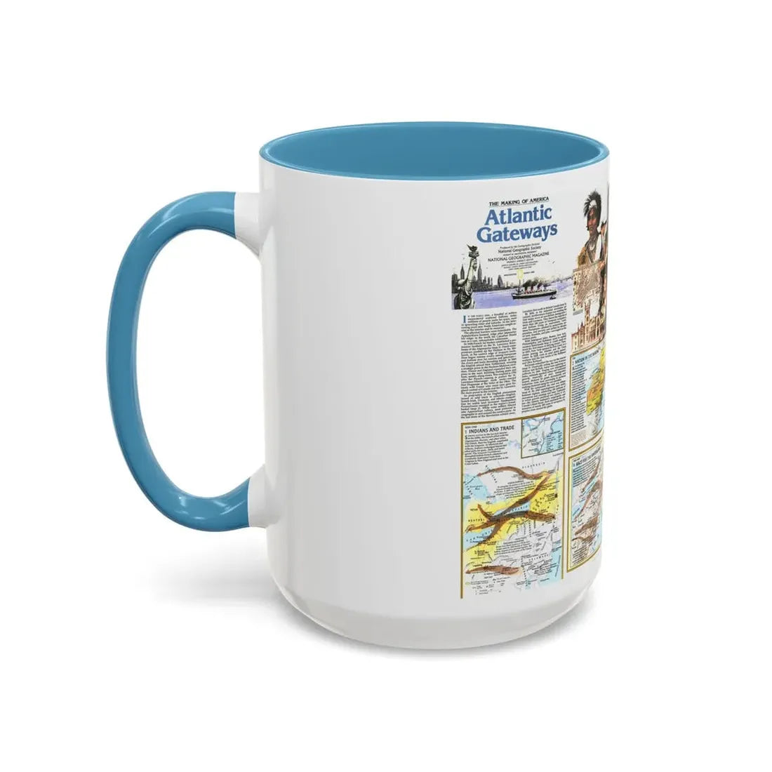 USA - Atlantic Gateways 2 (1983) (Map) Accent Coffee Mug - Go Mug Yourself