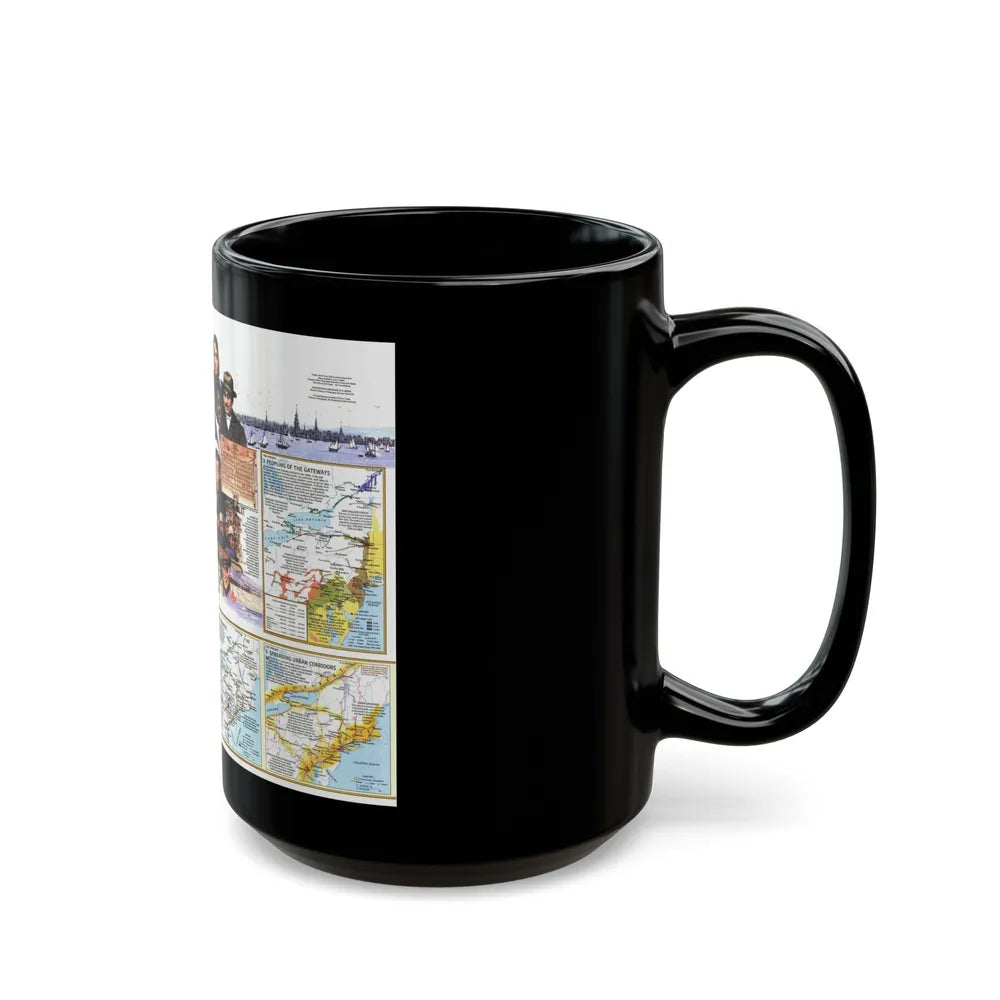 USA - Atlantic Gateways 2 (1983) (Map) Black Coffee Mug-Go Mug Yourself