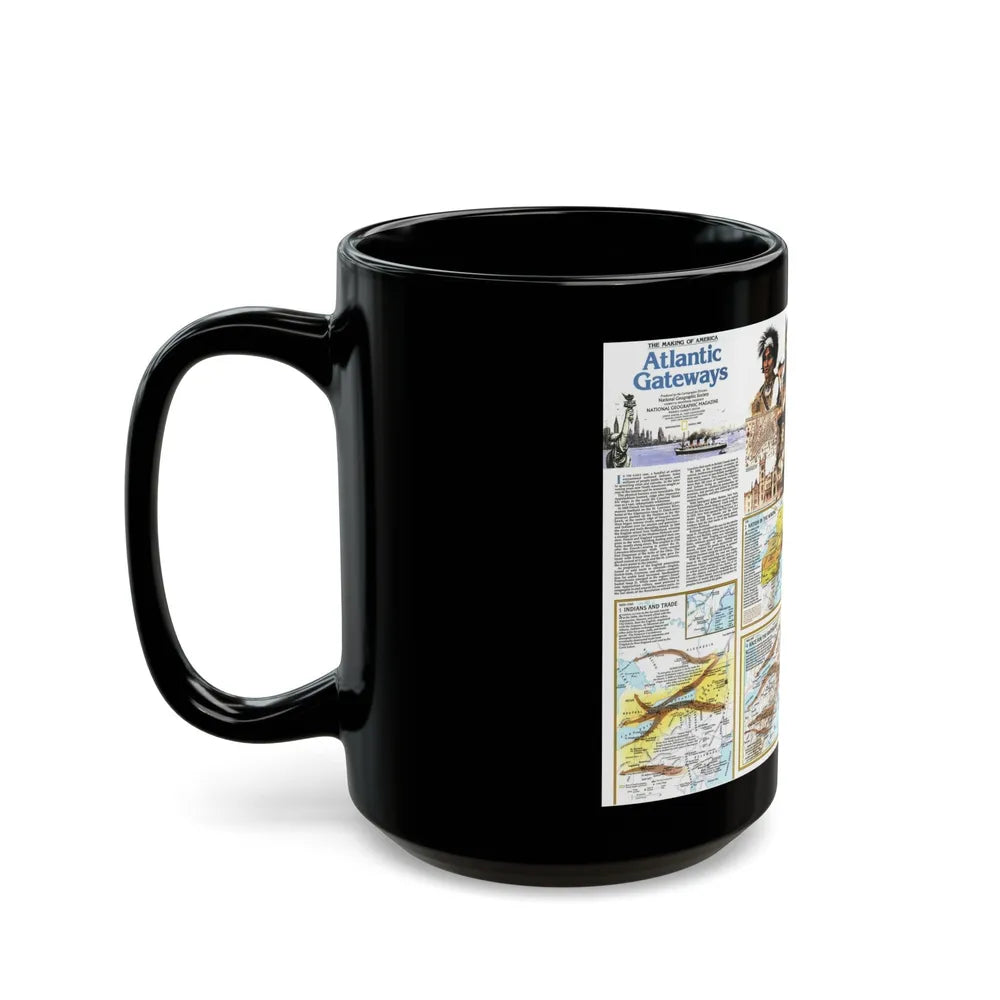 USA - Atlantic Gateways 2 (1983) (Map) Black Coffee Mug-Go Mug Yourself