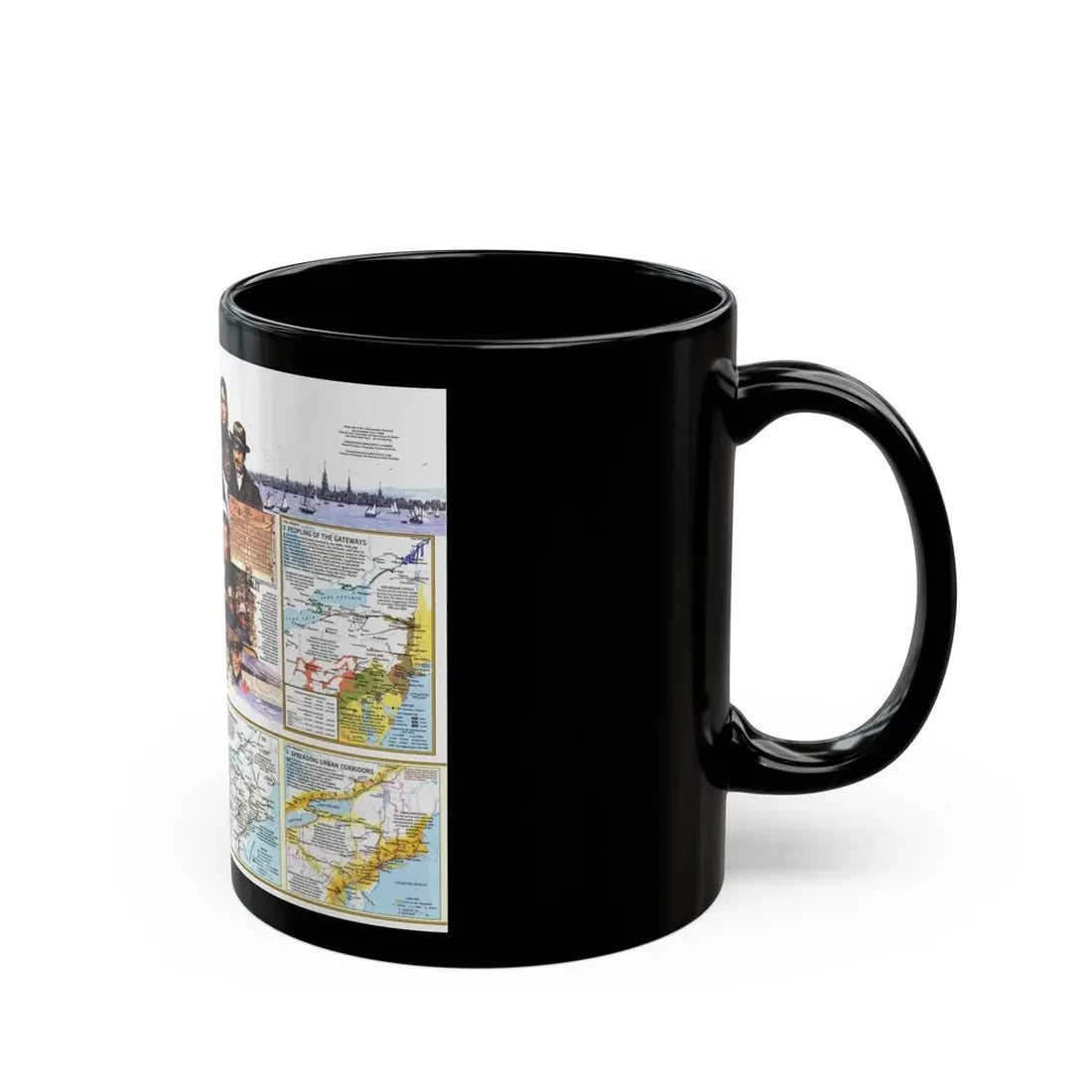 USA - Atlantic Gateways 2 (1983) (Map) Black Coffee Mug - Go Mug Yourself