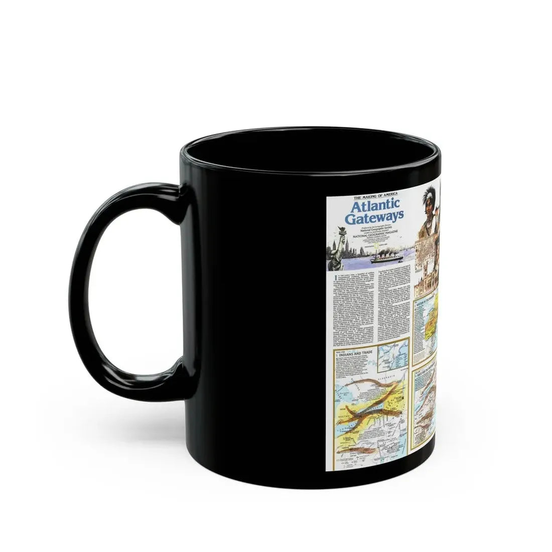 USA - Atlantic Gateways 2 (1983) (Map) Black Coffee Mug - Go Mug Yourself