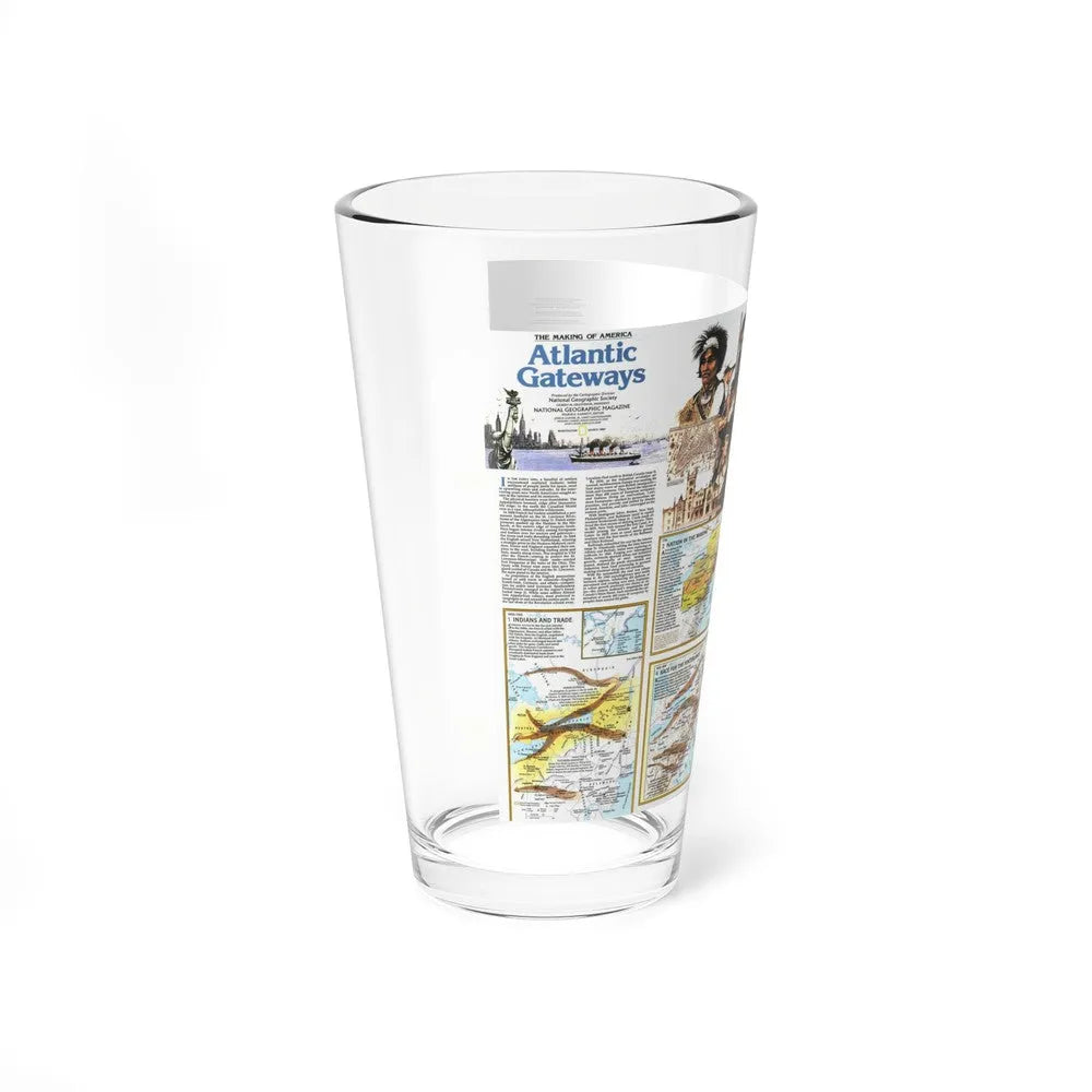 USA - Atlantic Gateways 2 (1983) (Map) Pint Glass 16oz-Go Mug Yourself