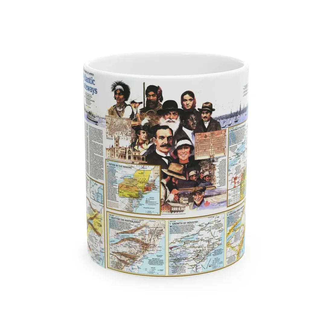 USA - Atlantic Gateways 2 (1983) (Map) White Coffee Mug 11oz - Go Mug Yourself