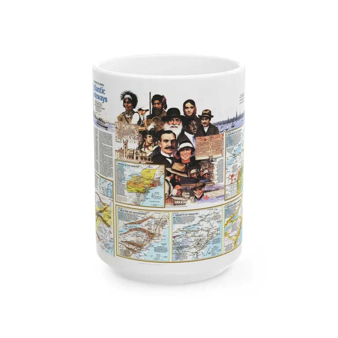 USA - Atlantic Gateways 2 (1983) (Map) White Coffee Mug 15oz - Go Mug Yourself