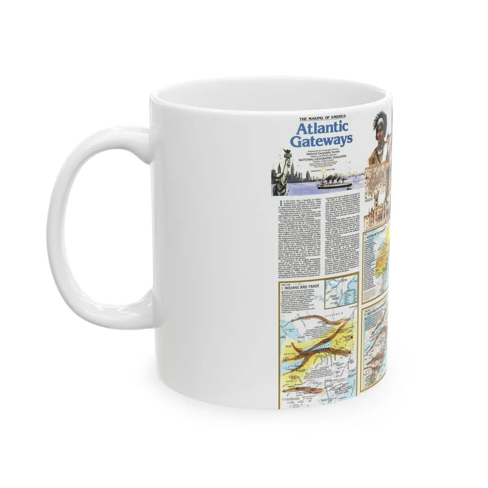 USA - Atlantic Gateways 2 (1983) (Map) White Coffee Mug-Go Mug Yourself