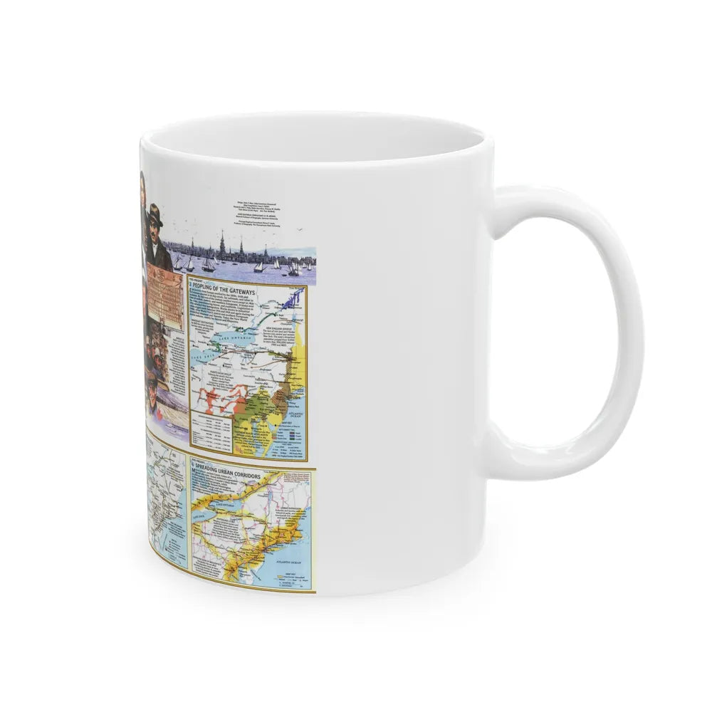 USA - Atlantic Gateways 2 (1983) (Map) White Coffee Mug-Go Mug Yourself