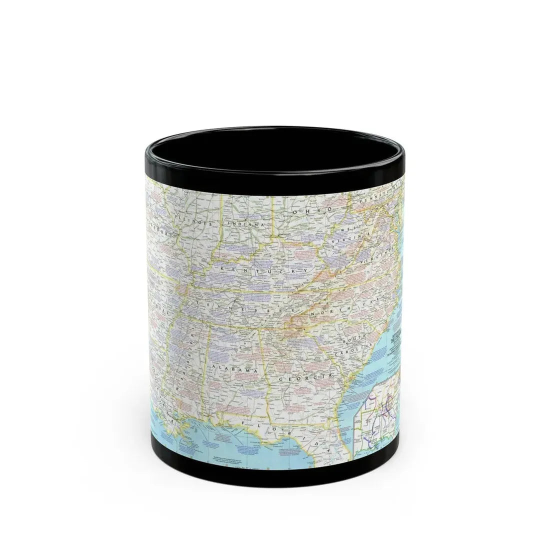 USA - Battlefields of the Civil War 1 (1961) (Map) Black Coffee Mug 11oz - Go Mug Yourself