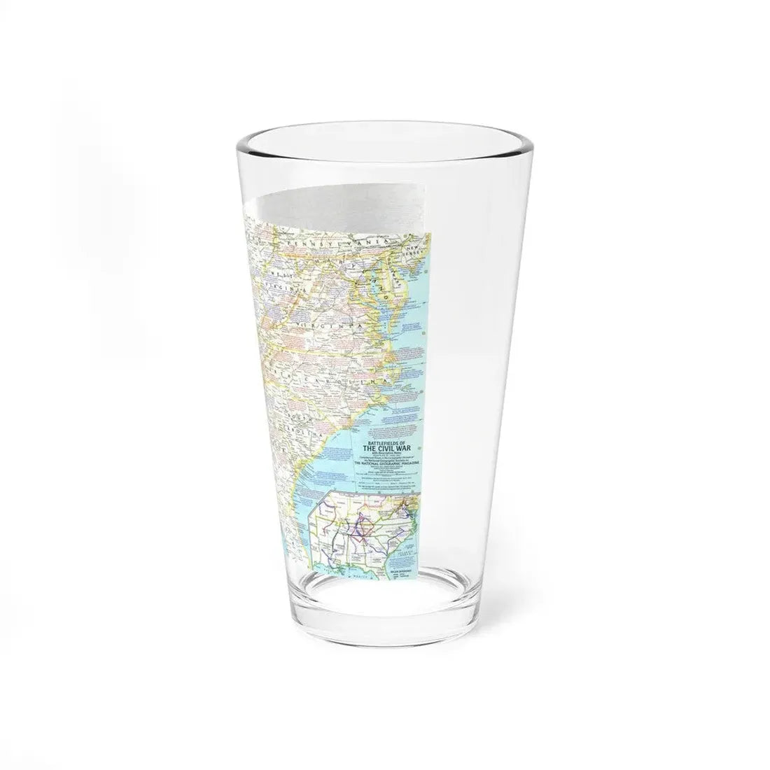 USA - Battlefields of the Civil War 1 (1961) (Map) Pint Glass 16oz - Go Mug Yourself
