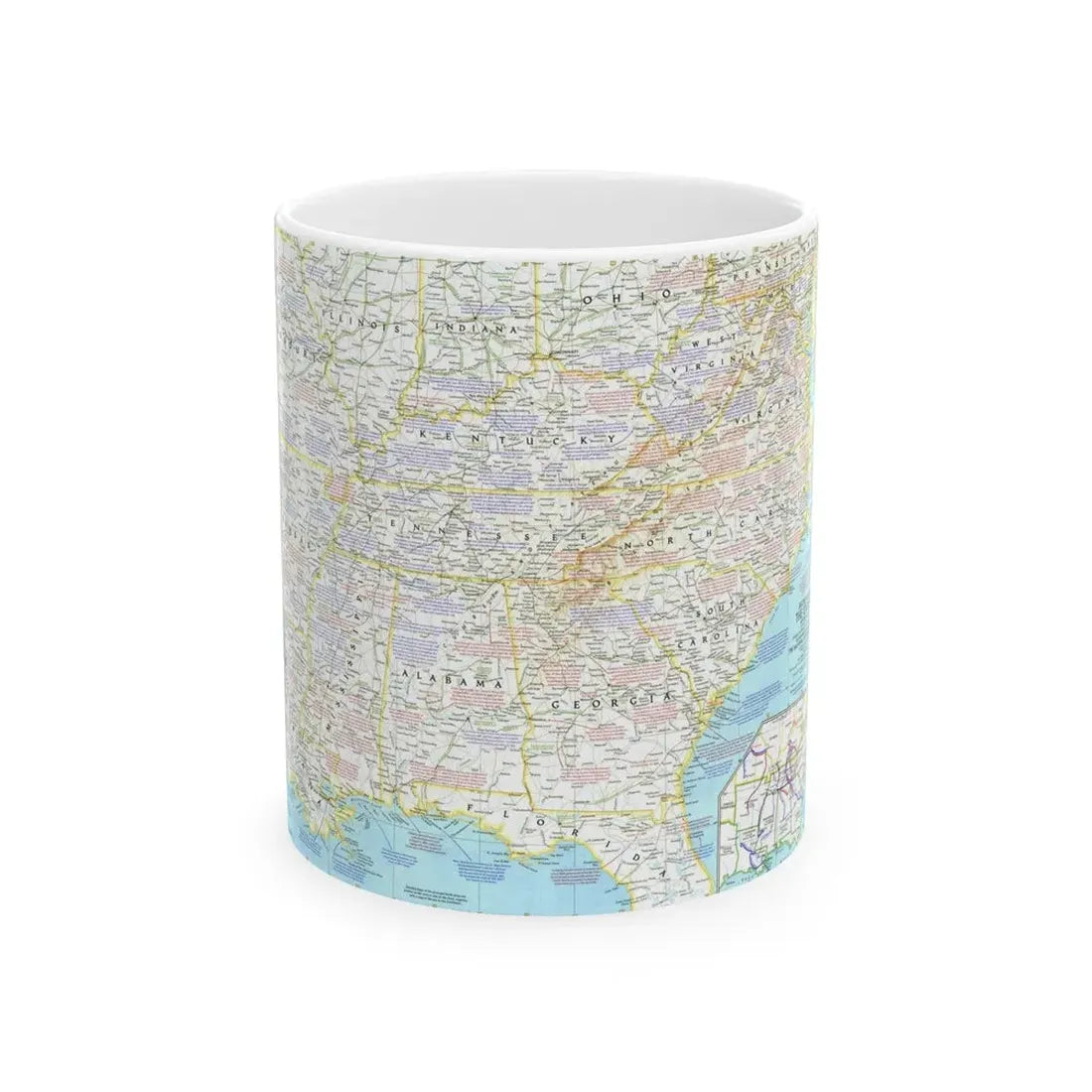 USA - Battlefields of the Civil War 1 (1961) (Map) White Coffee Mug 11oz - Go Mug Yourself