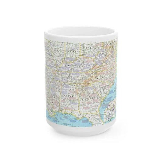 USA - Battlefields of the Civil War 1 (1961) (Map) White Coffee Mug 15oz - Go Mug Yourself