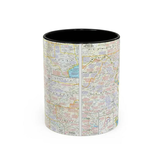 USA - Battlefields of the Civil War 2 (1961) (Map) Accent Coffee Mug 11oz Black - Go Mug Yourself