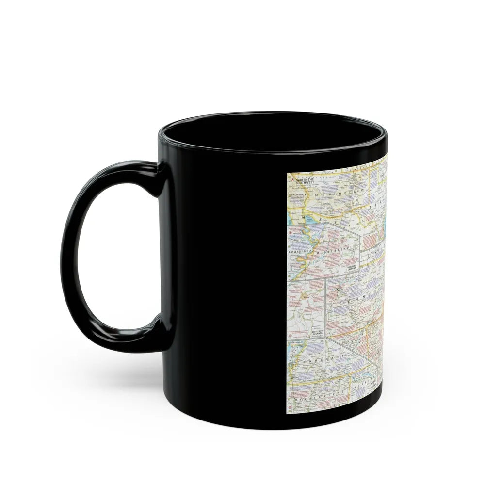 USA - Battlefields of the Civil War 2 (1961) (Map) Black Coffee Mug-Go Mug Yourself