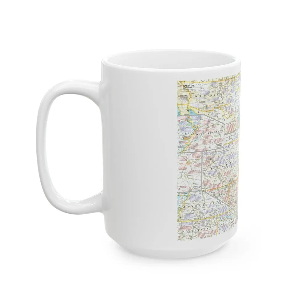 USA - Battlefields of the Civil War 2 (1961) (Map) White Coffee Mug-Go Mug Yourself